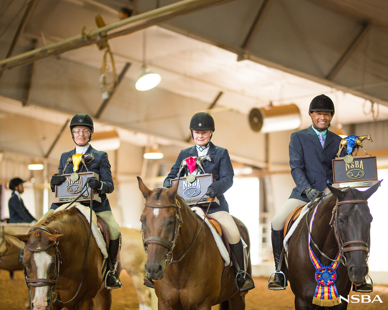 Stacey Johnson celebrating 3 place at the NSBA World Championship Show